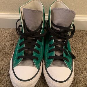 Converse Green and Gray High-Top Women 9 Men’s 7
